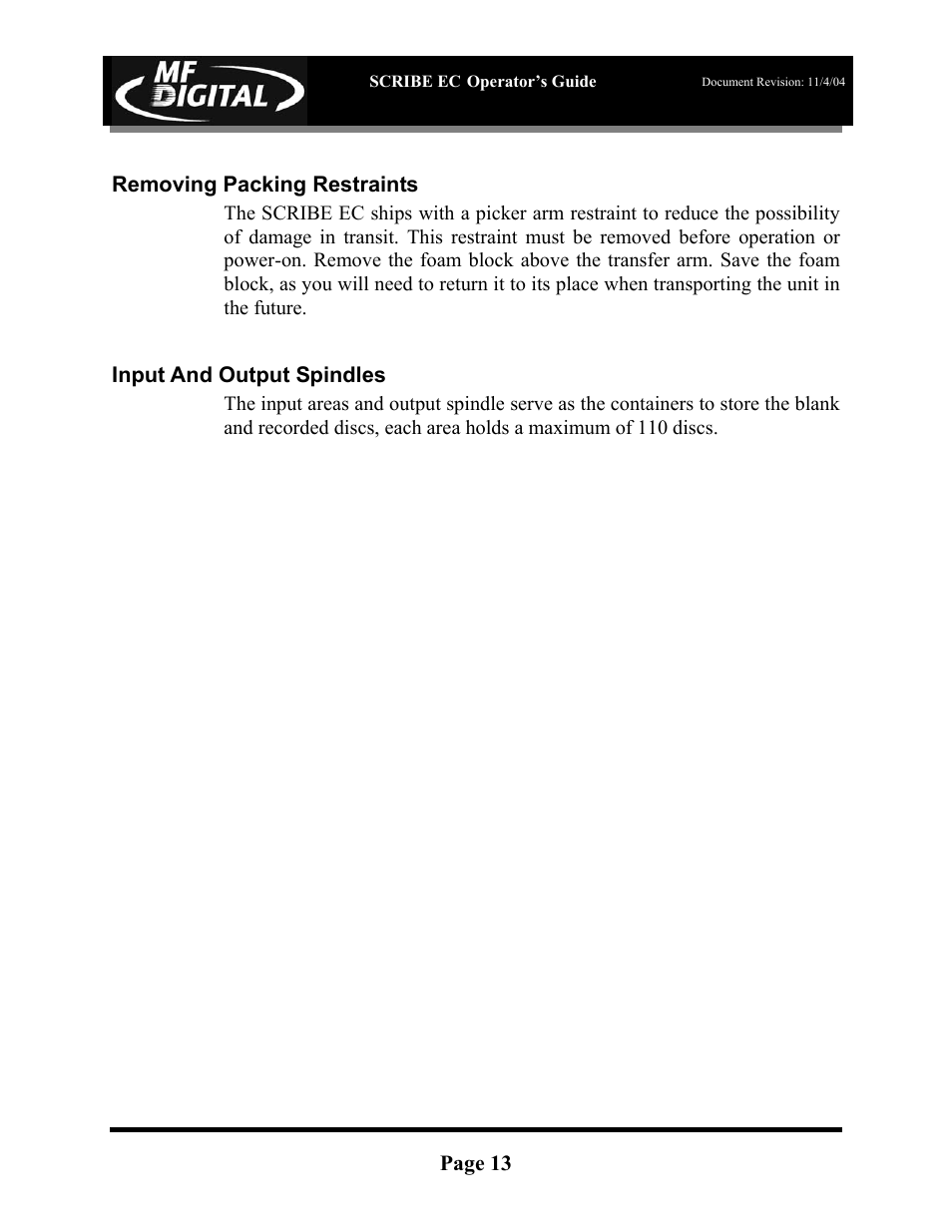 MF Digital SCRIBE EC PC-Based Series User Manual | Page 14 / 91