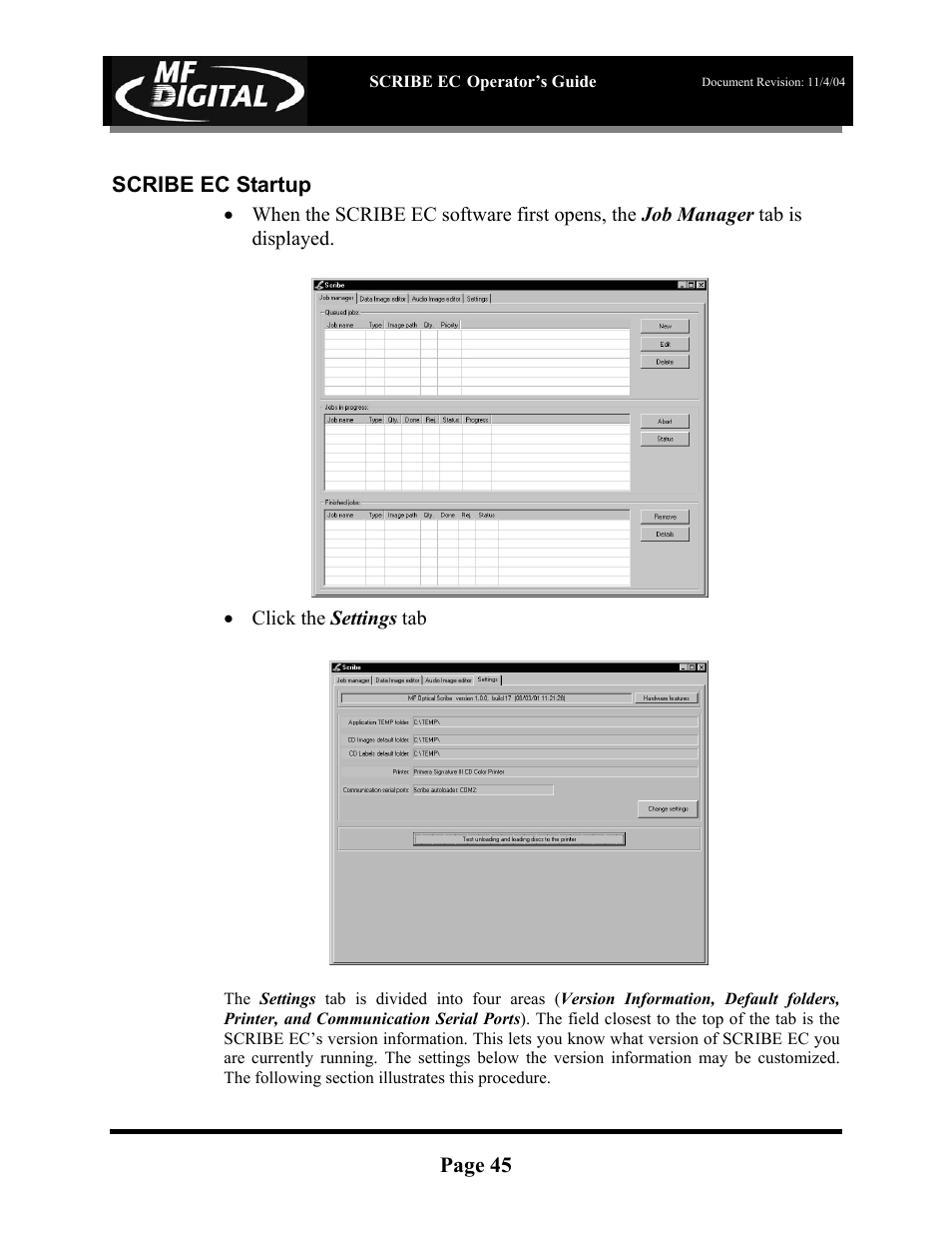 MF Digital SCRIBE EC PC-Based Series User Manual | Page 46 / 91