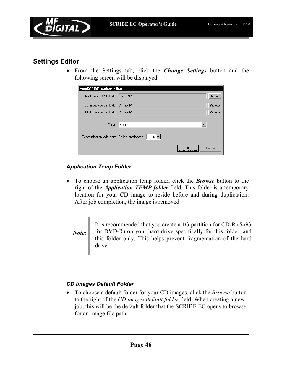 MF Digital SCRIBE EC PC-Based Series User Manual | Page 47 / 91