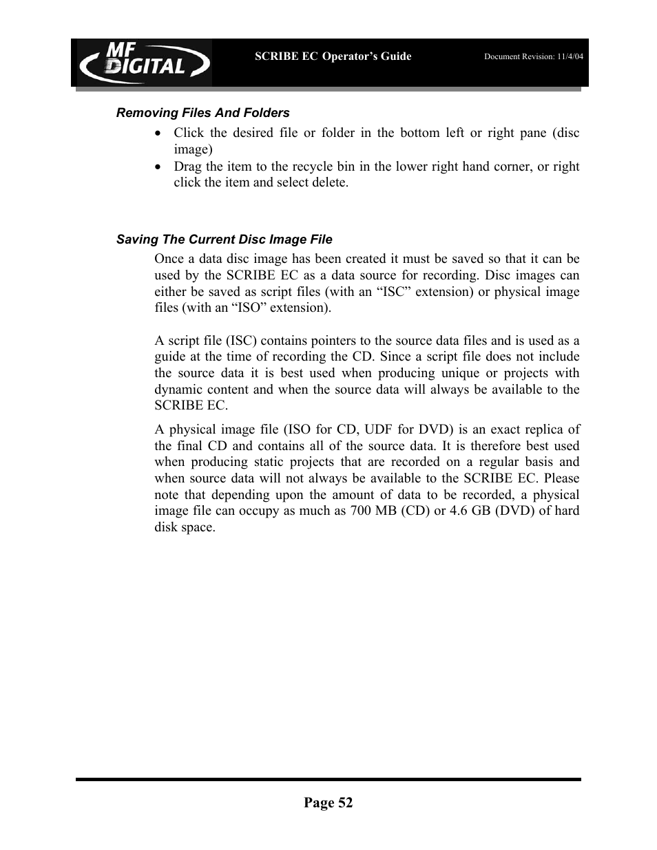 MF Digital SCRIBE EC PC-Based Series User Manual | Page 53 / 91