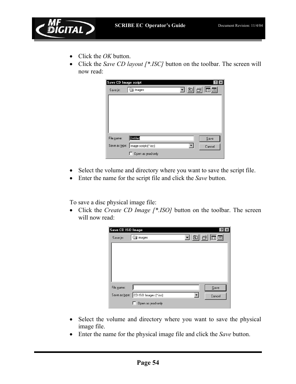 MF Digital SCRIBE EC PC-Based Series User Manual | Page 55 / 91
