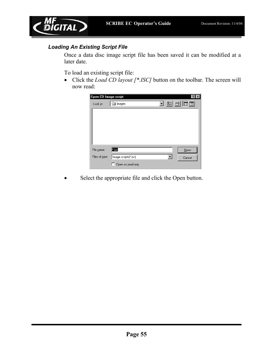 MF Digital SCRIBE EC PC-Based Series User Manual | Page 56 / 91