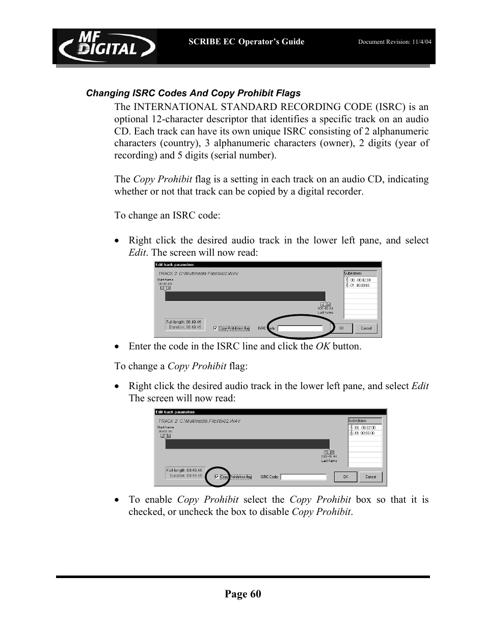 MF Digital SCRIBE EC PC-Based Series User Manual | Page 61 / 91