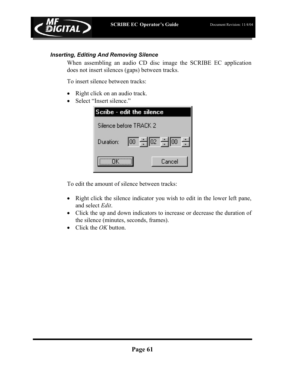 MF Digital SCRIBE EC PC-Based Series User Manual | Page 62 / 91