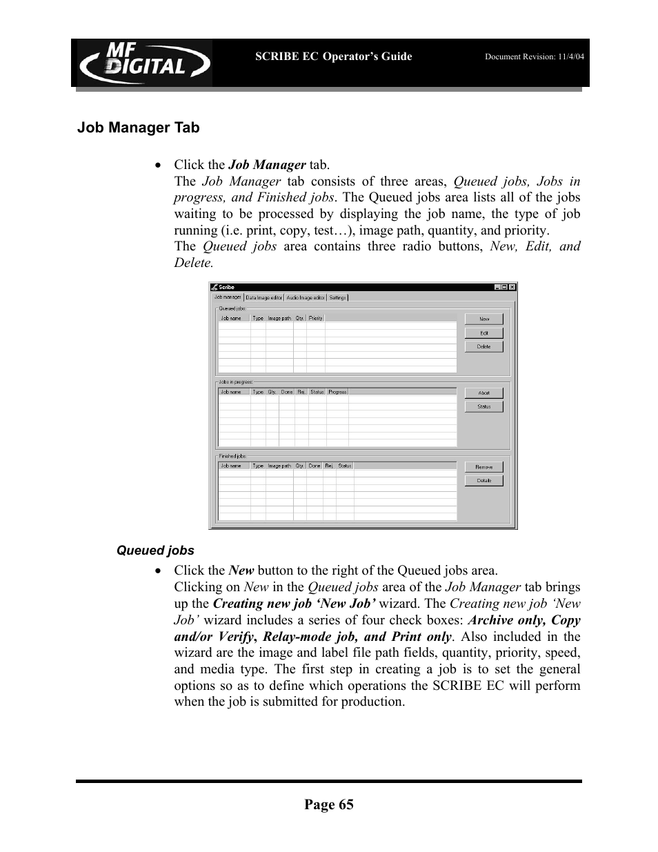MF Digital SCRIBE EC PC-Based Series User Manual | Page 66 / 91