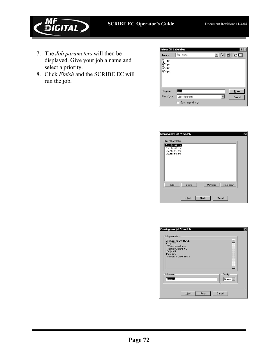MF Digital SCRIBE EC PC-Based Series User Manual | Page 73 / 91