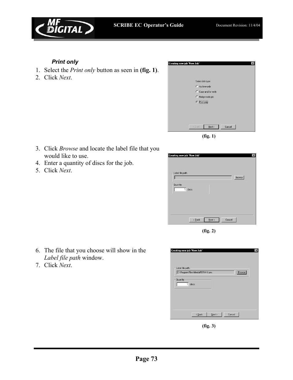 MF Digital SCRIBE EC PC-Based Series User Manual | Page 74 / 91