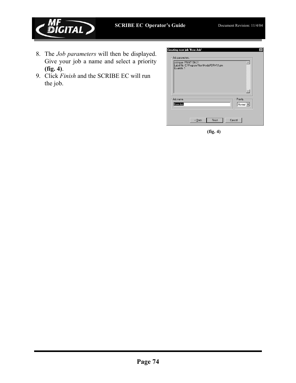 MF Digital SCRIBE EC PC-Based Series User Manual | Page 75 / 91