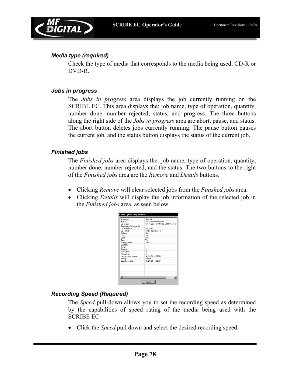 MF Digital SCRIBE EC PC-Based Series User Manual | Page 79 / 91