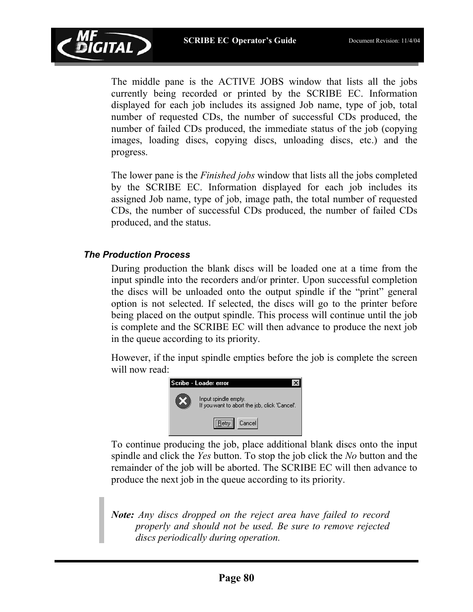 MF Digital SCRIBE EC PC-Based Series User Manual | Page 81 / 91