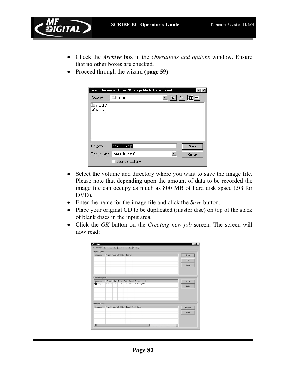 MF Digital SCRIBE EC PC-Based Series User Manual | Page 83 / 91