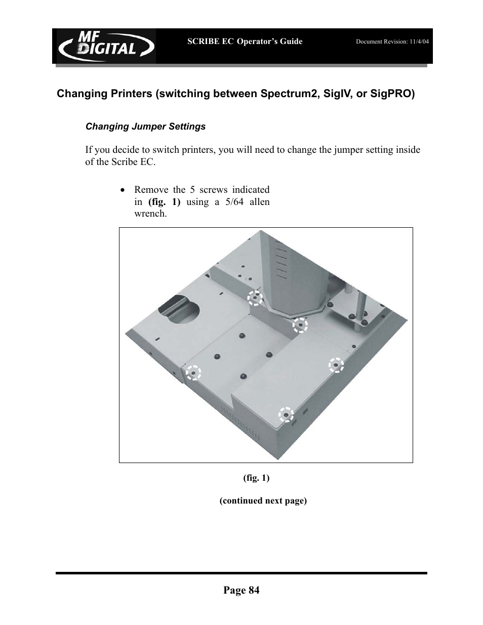 MF Digital SCRIBE EC PC-Based Series User Manual | Page 85 / 91