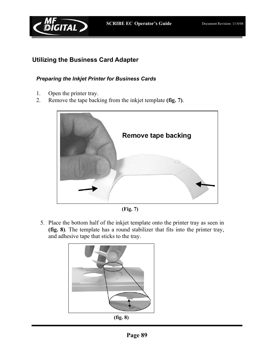 MF Digital SCRIBE EC PC-Based Series User Manual | Page 90 / 91