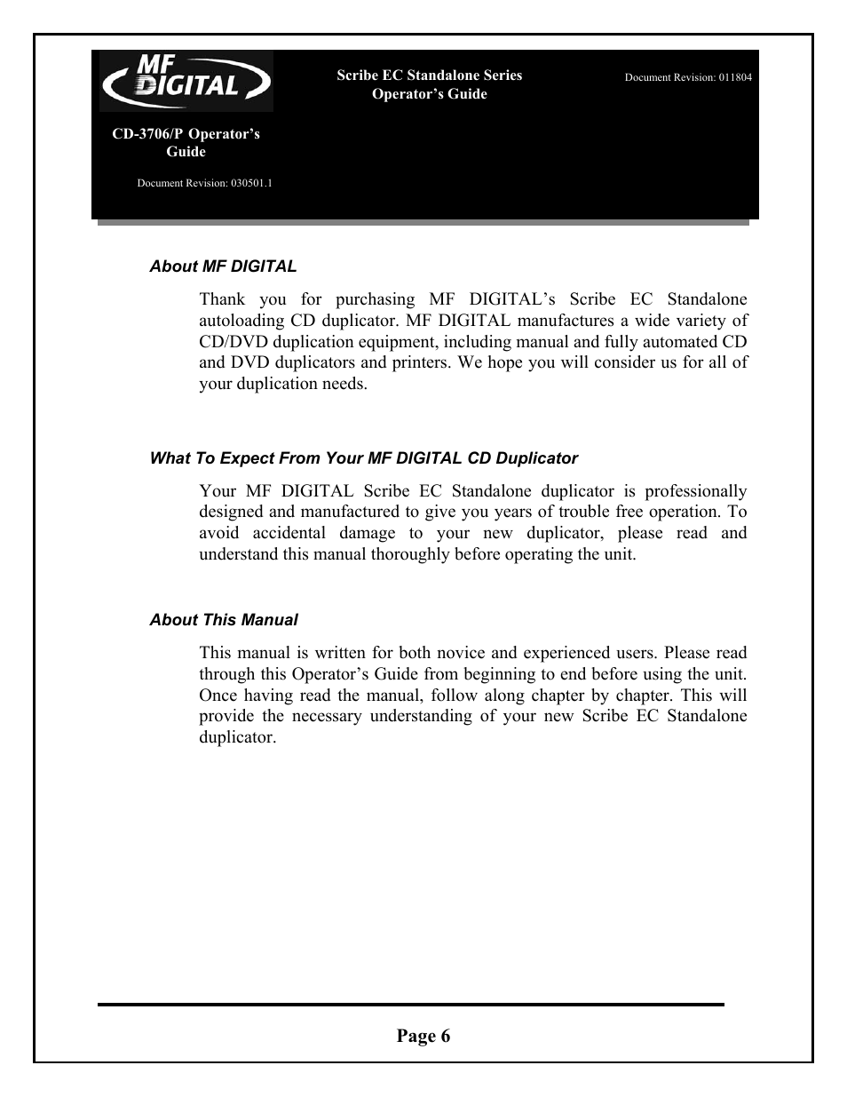 Page 6 | MF Digital SCRIBE EC_PC_manual User Manual | Page 6 / 63