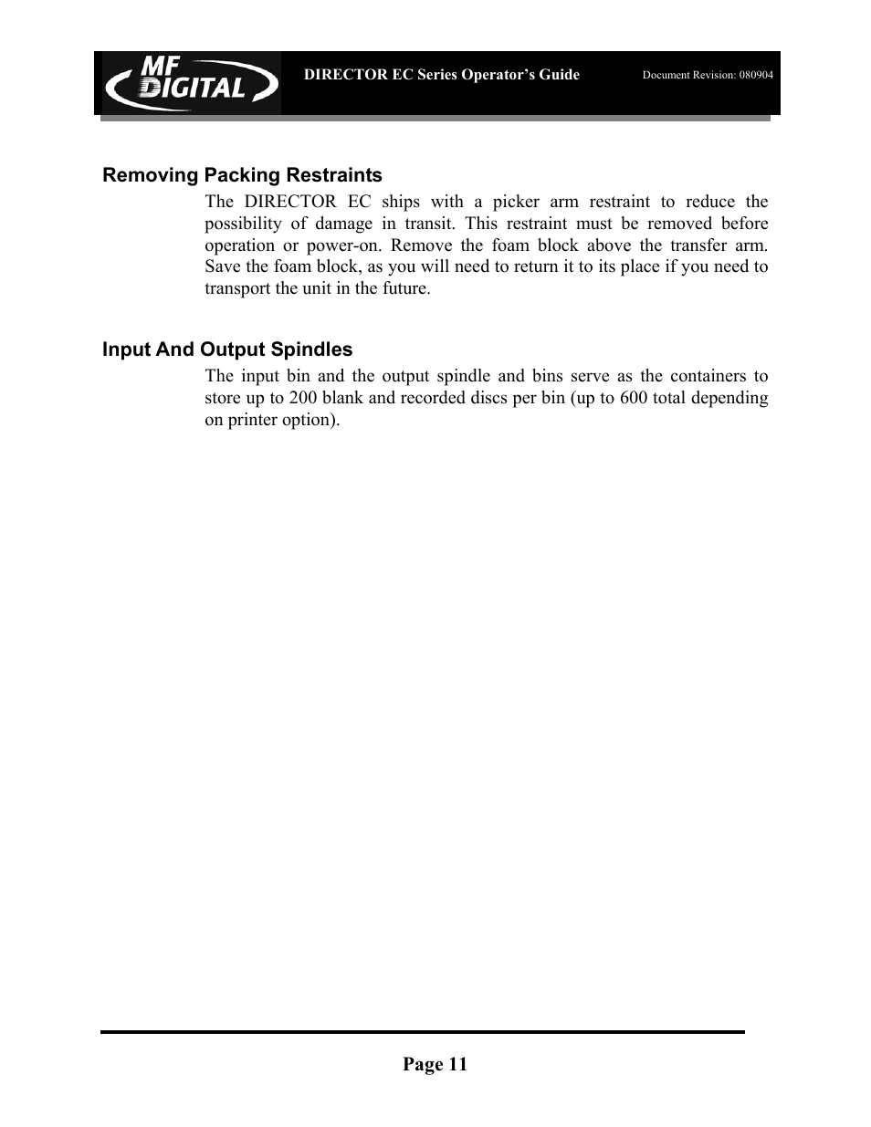 MF Digital Director EC Publishing Series User Manual | Page 12 / 87