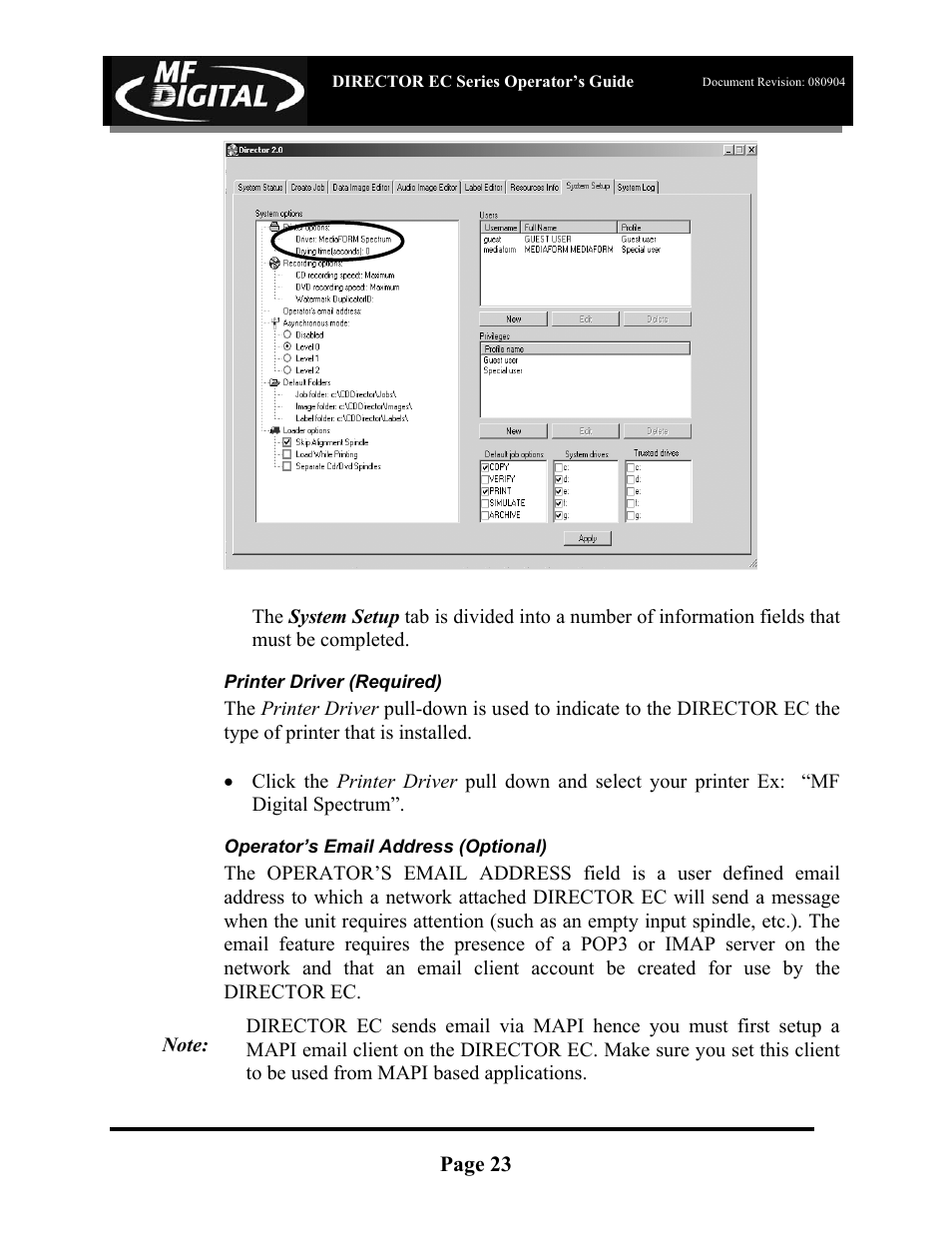 MF Digital Director EC Publishing Series User Manual | Page 24 / 87
