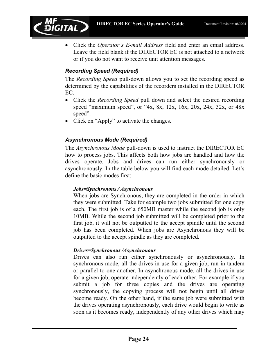 MF Digital Director EC Publishing Series User Manual | Page 25 / 87