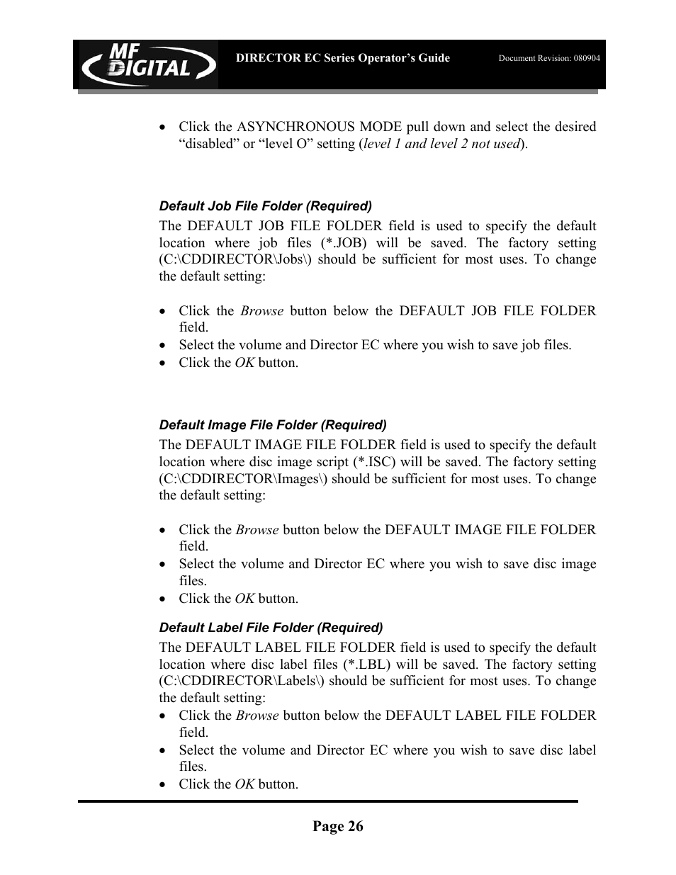 MF Digital Director EC Publishing Series User Manual | Page 27 / 87