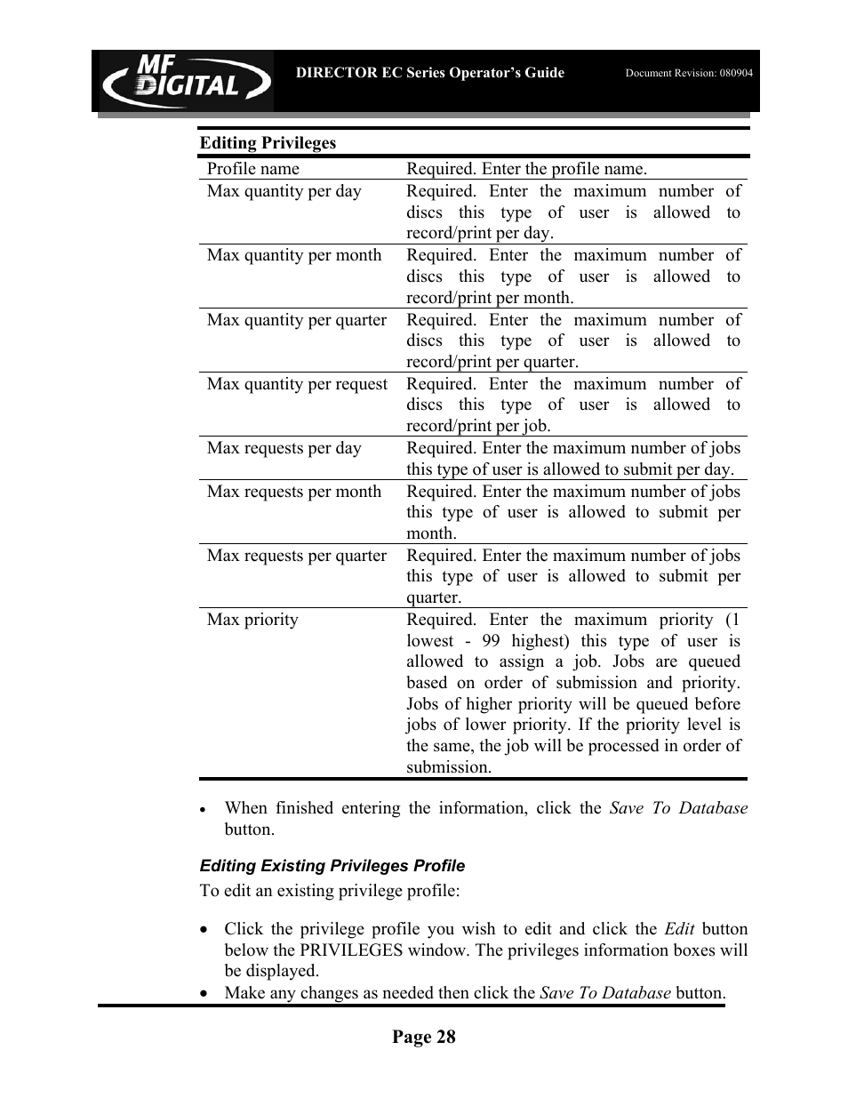 MF Digital Director EC Publishing Series User Manual | Page 29 / 87