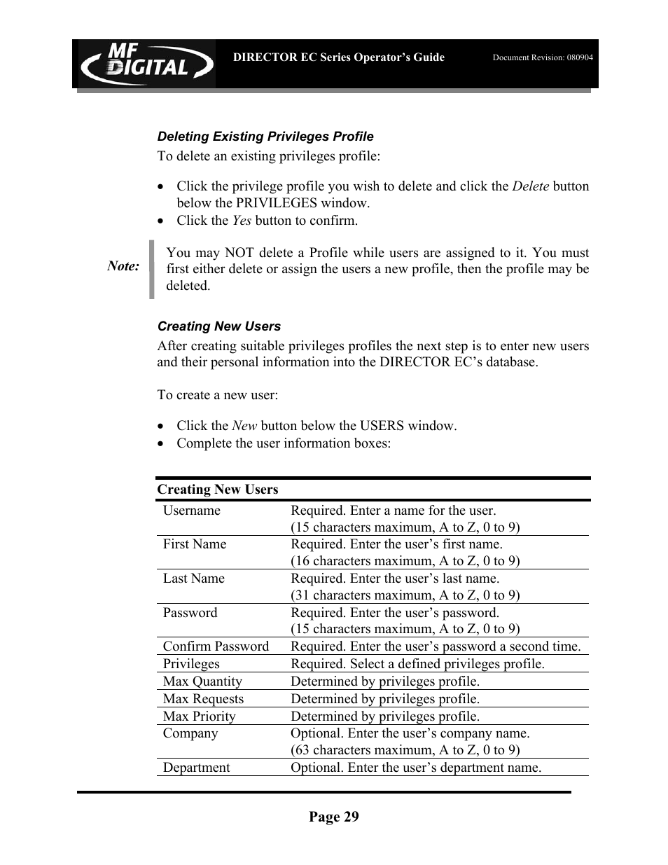 MF Digital Director EC Publishing Series User Manual | Page 30 / 87
