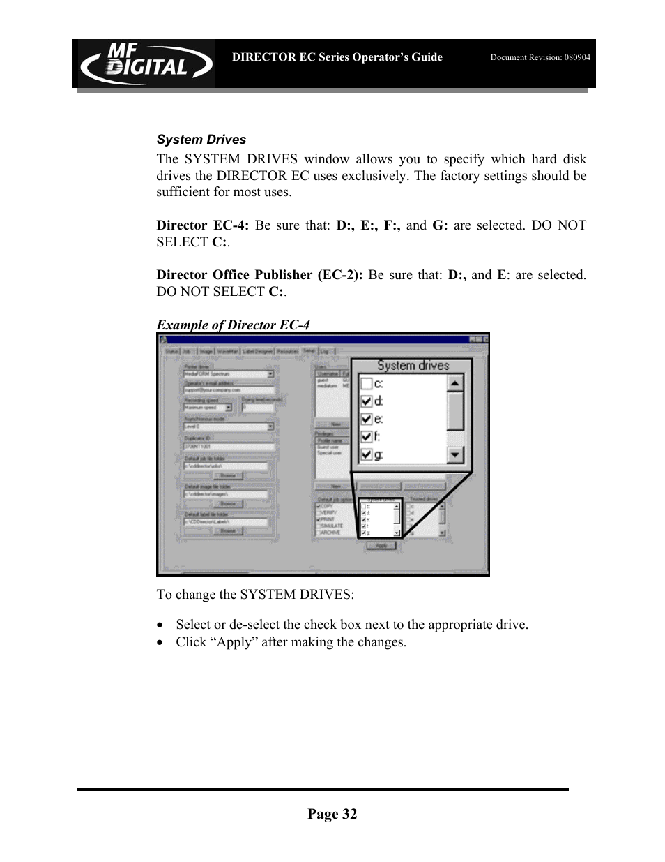 MF Digital Director EC Publishing Series User Manual | Page 33 / 87