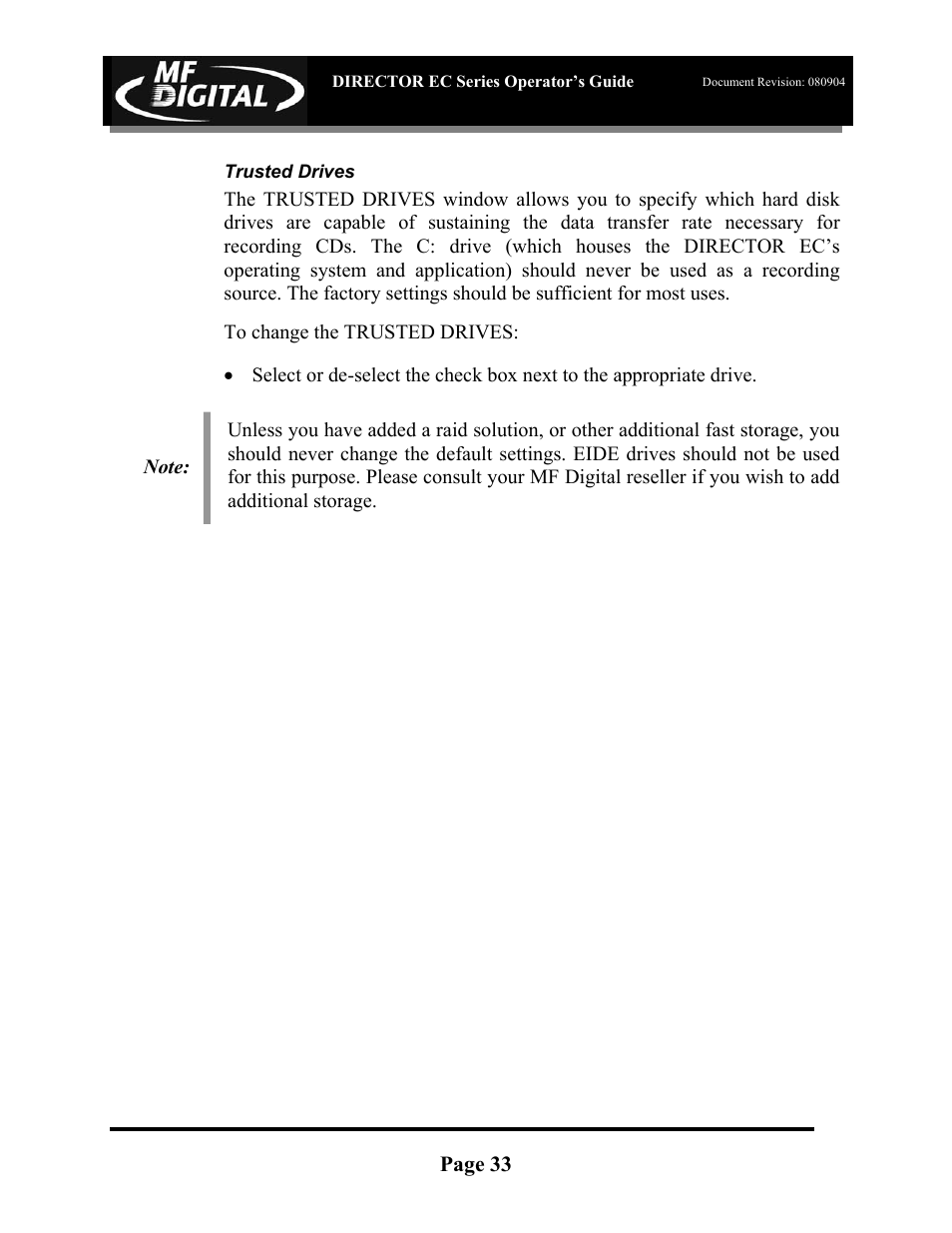 MF Digital Director EC Publishing Series User Manual | Page 34 / 87