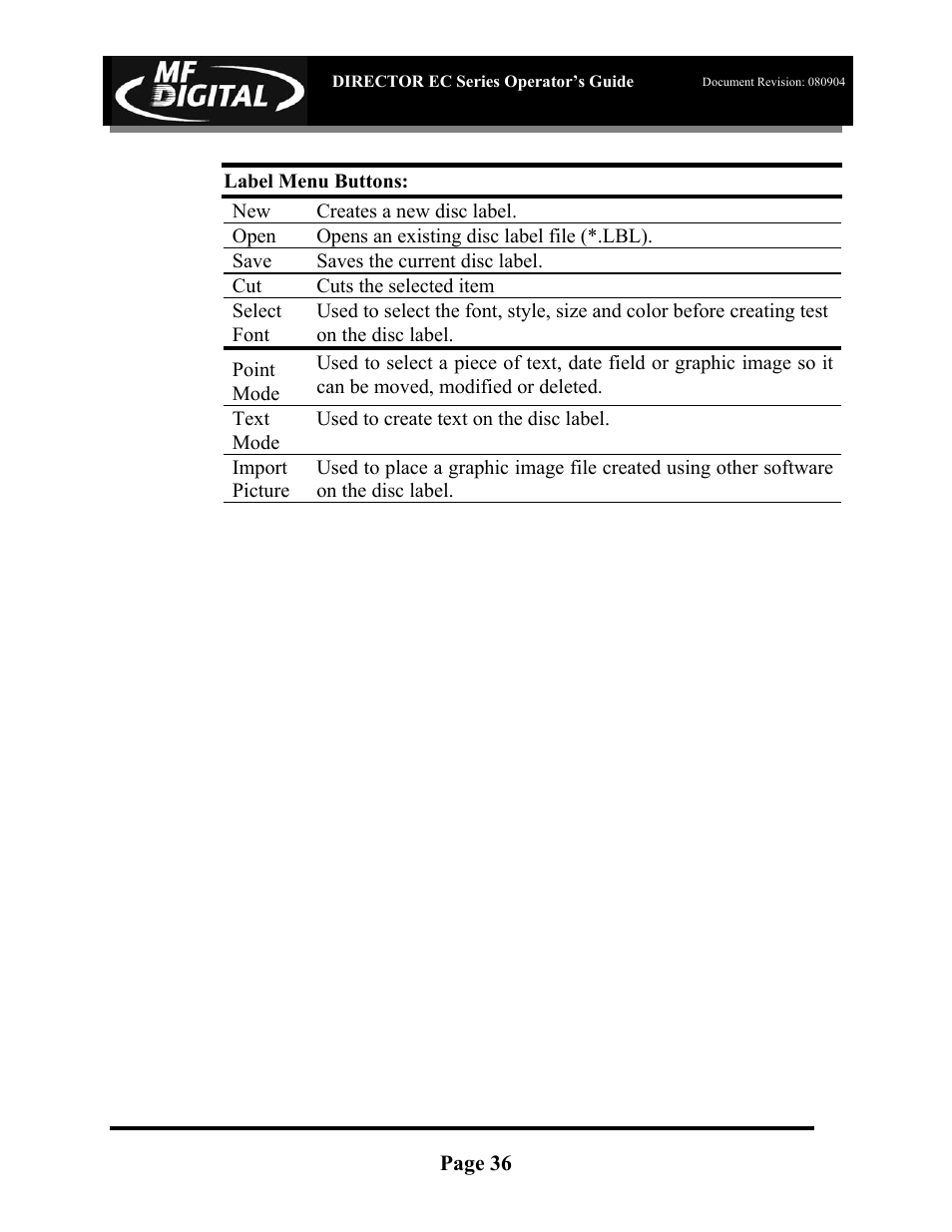 MF Digital Director EC Publishing Series User Manual | Page 37 / 87