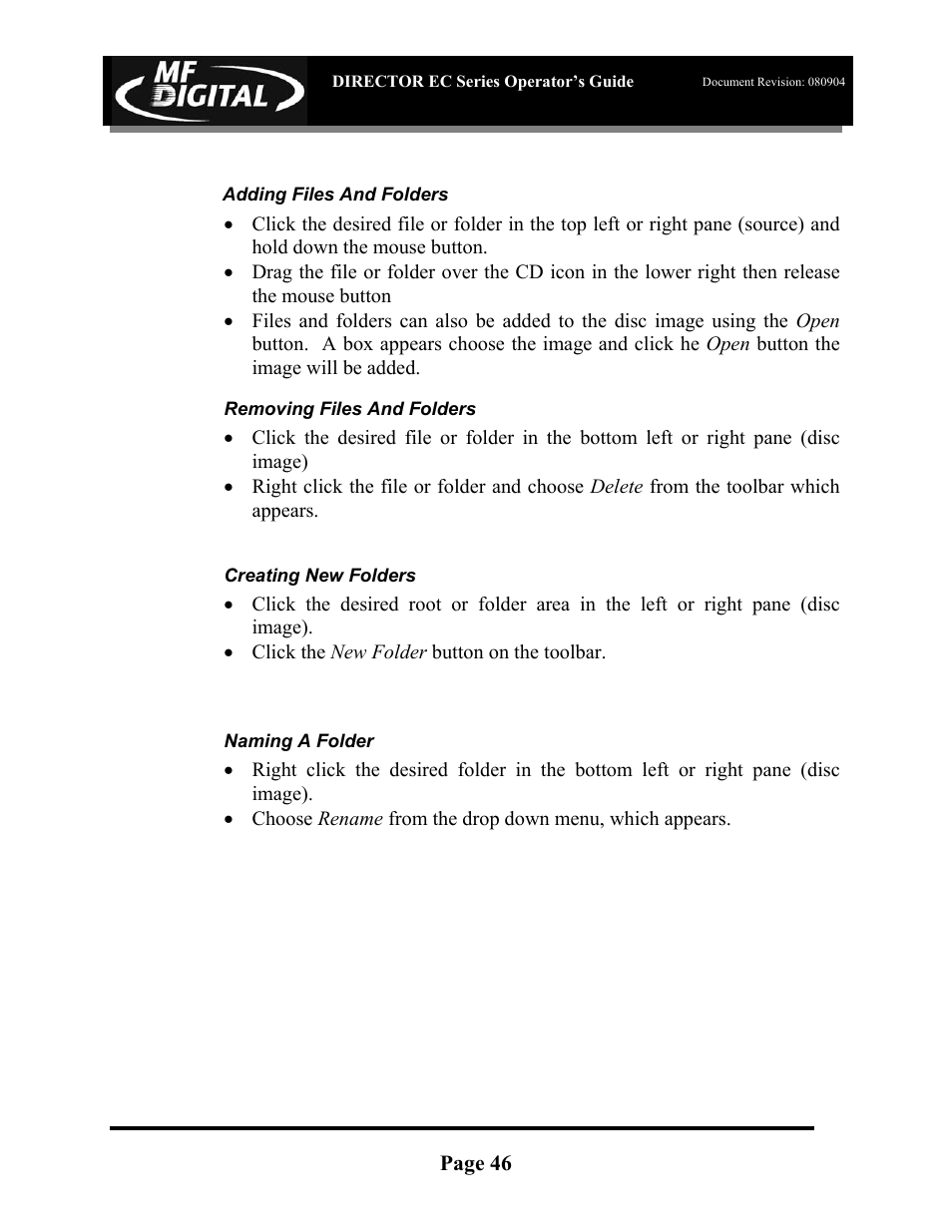 MF Digital Director EC Publishing Series User Manual | Page 47 / 87