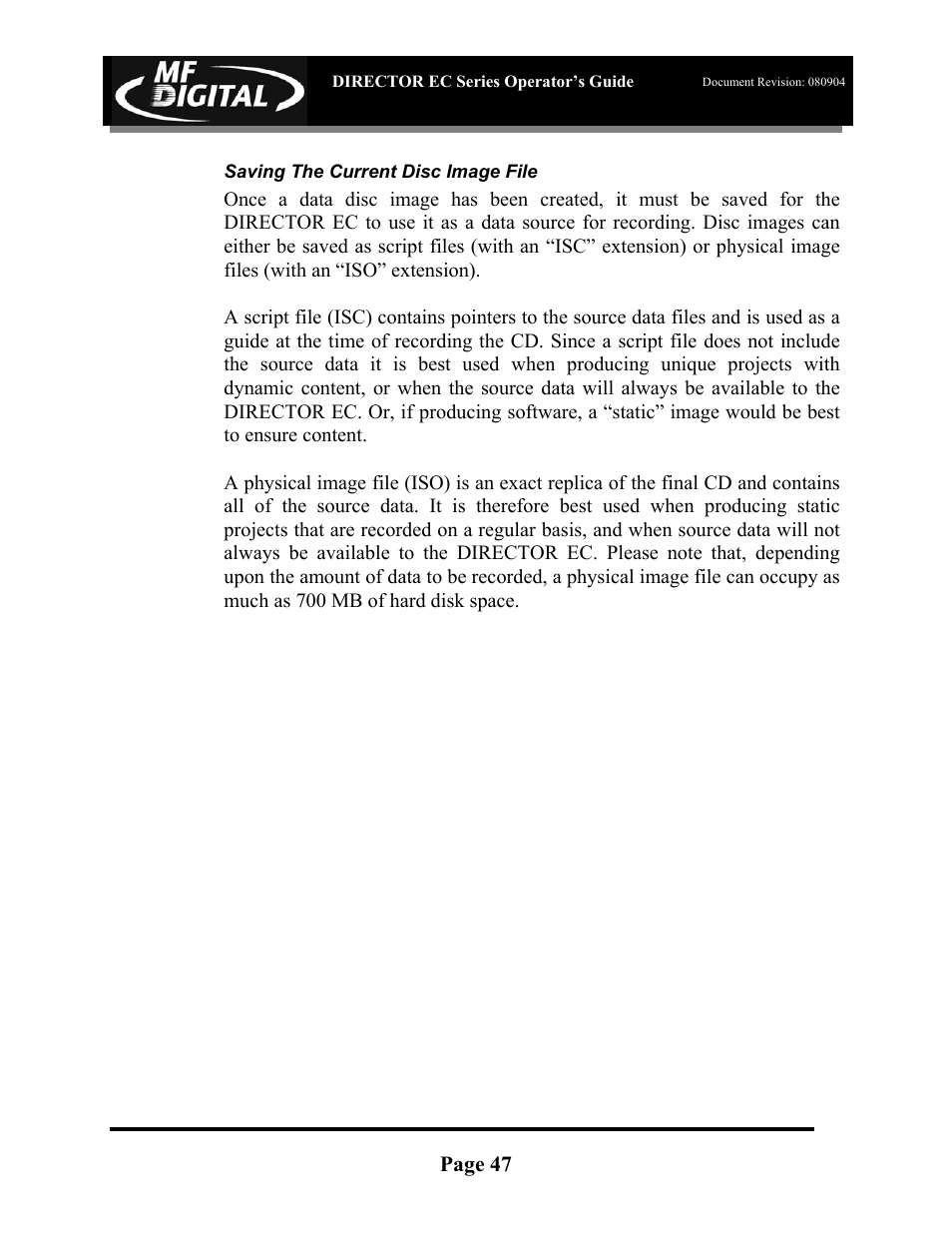MF Digital Director EC Publishing Series User Manual | Page 48 / 87