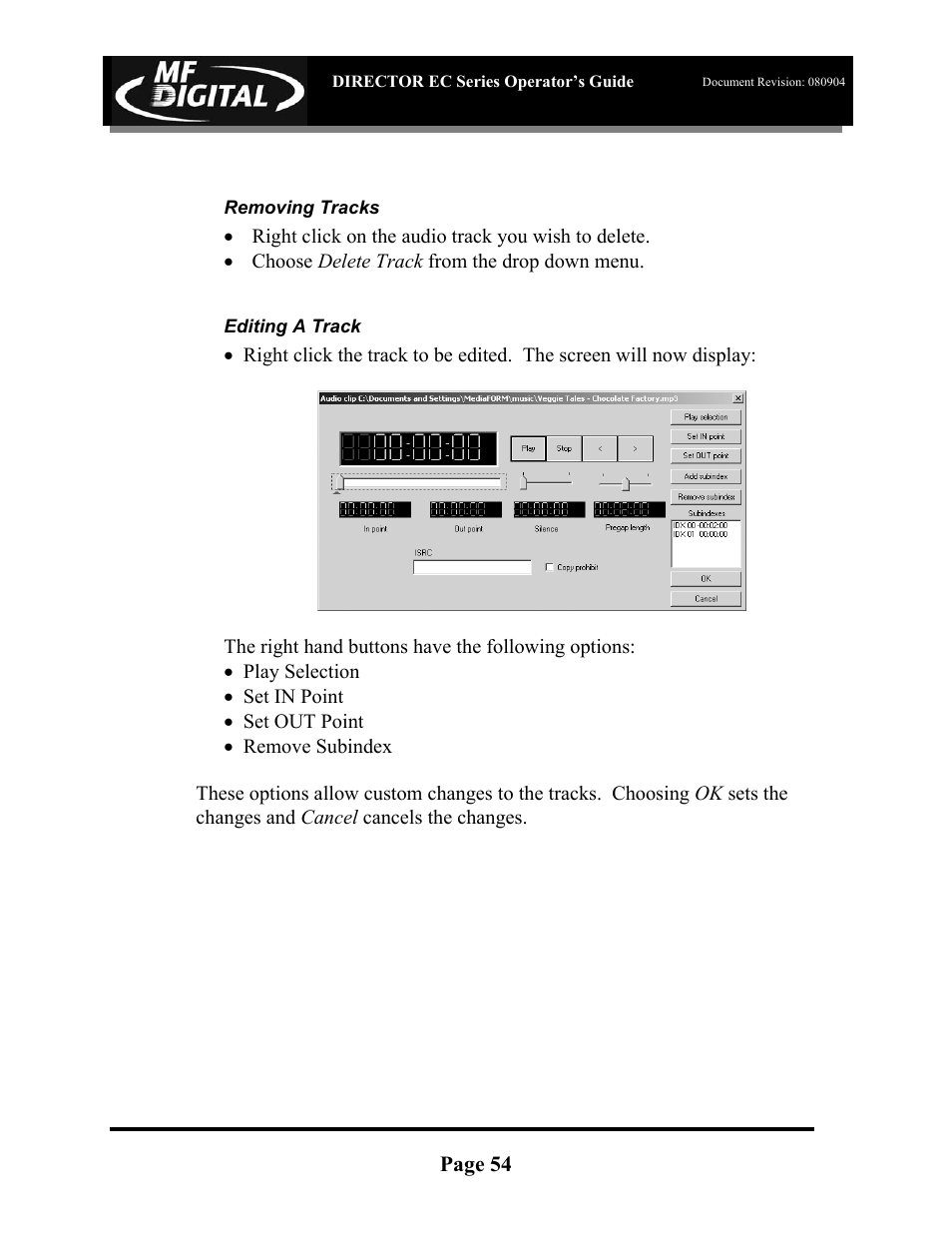 MF Digital Director EC Publishing Series User Manual | Page 55 / 87
