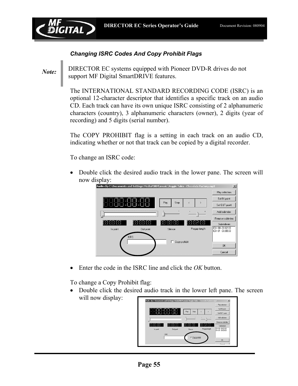 MF Digital Director EC Publishing Series User Manual | Page 56 / 87