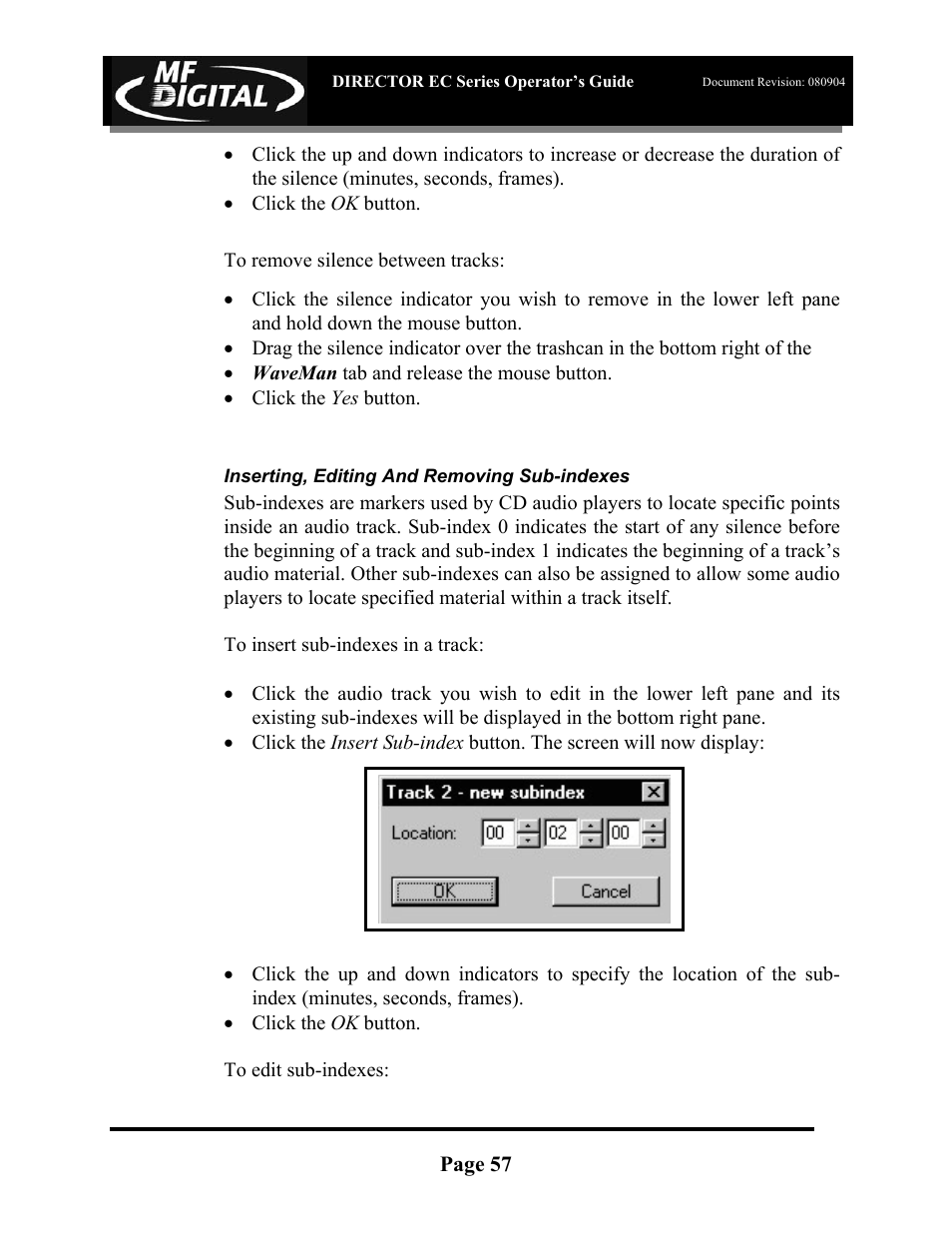 MF Digital Director EC Publishing Series User Manual | Page 58 / 87