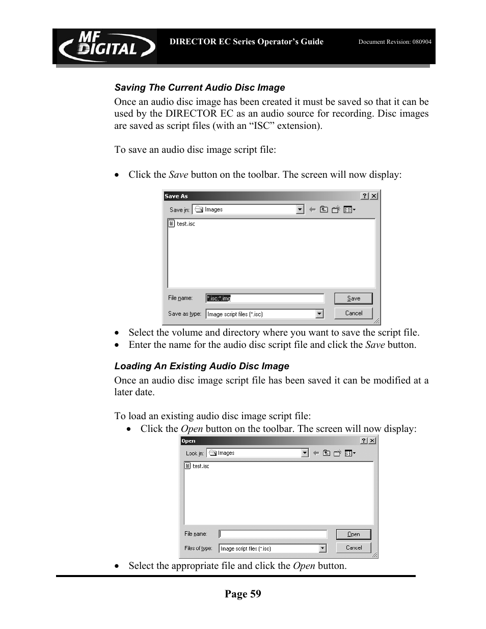 MF Digital Director EC Publishing Series User Manual | Page 60 / 87