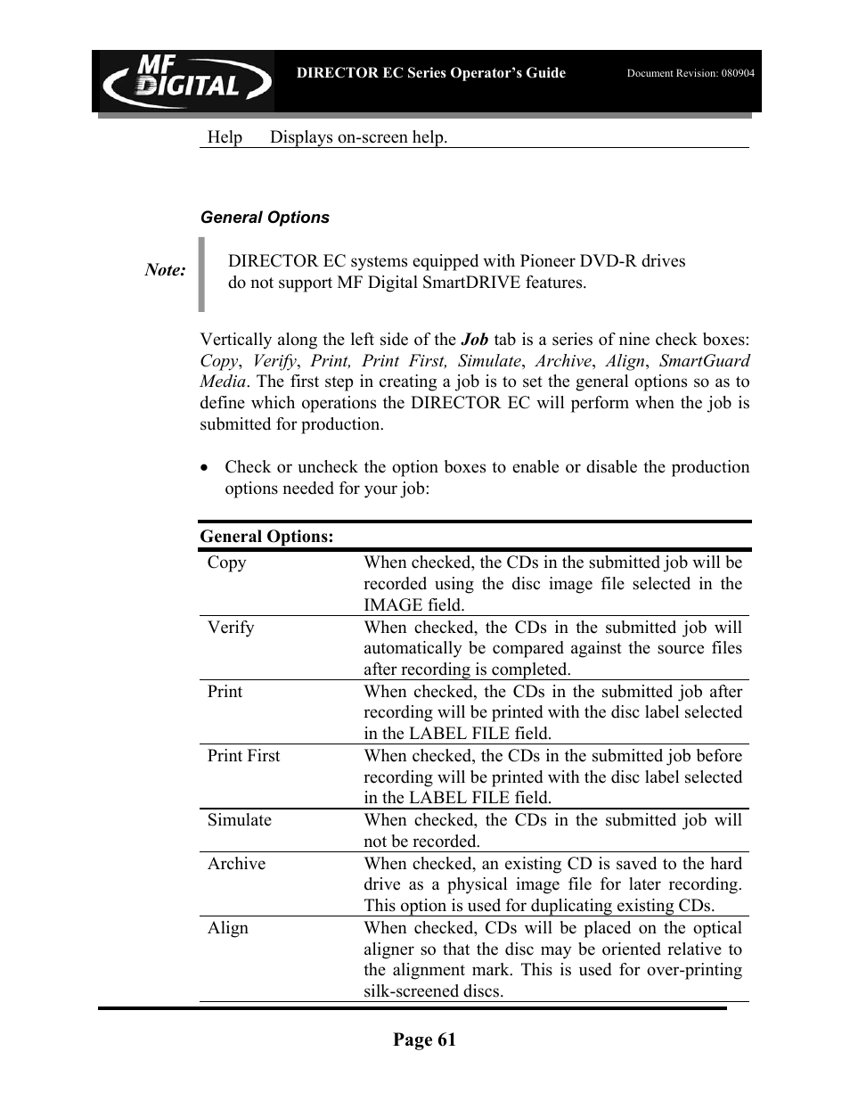 MF Digital Director EC Publishing Series User Manual | Page 62 / 87