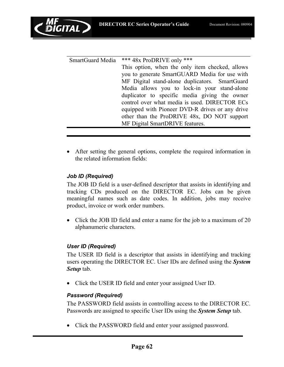 MF Digital Director EC Publishing Series User Manual | Page 63 / 87