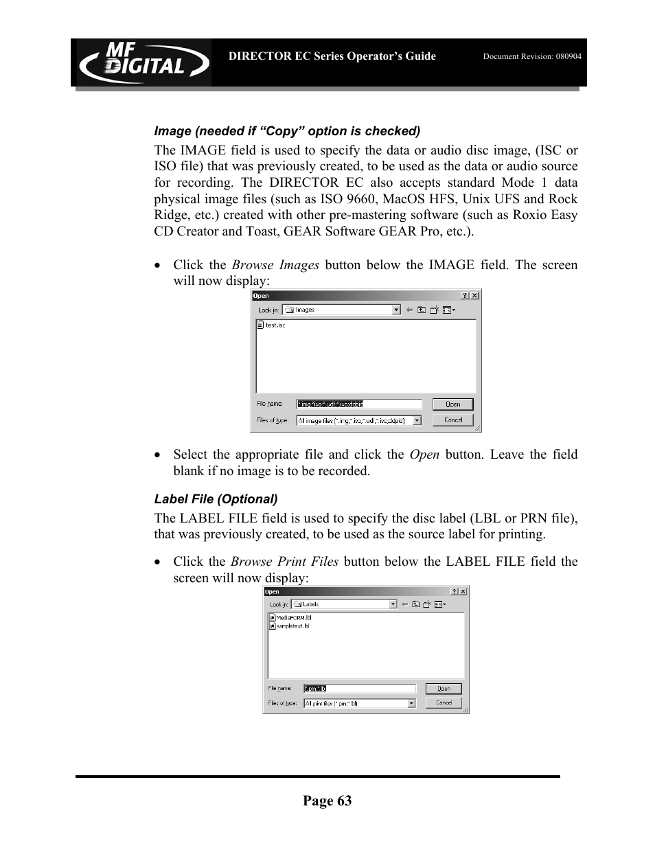 MF Digital Director EC Publishing Series User Manual | Page 64 / 87
