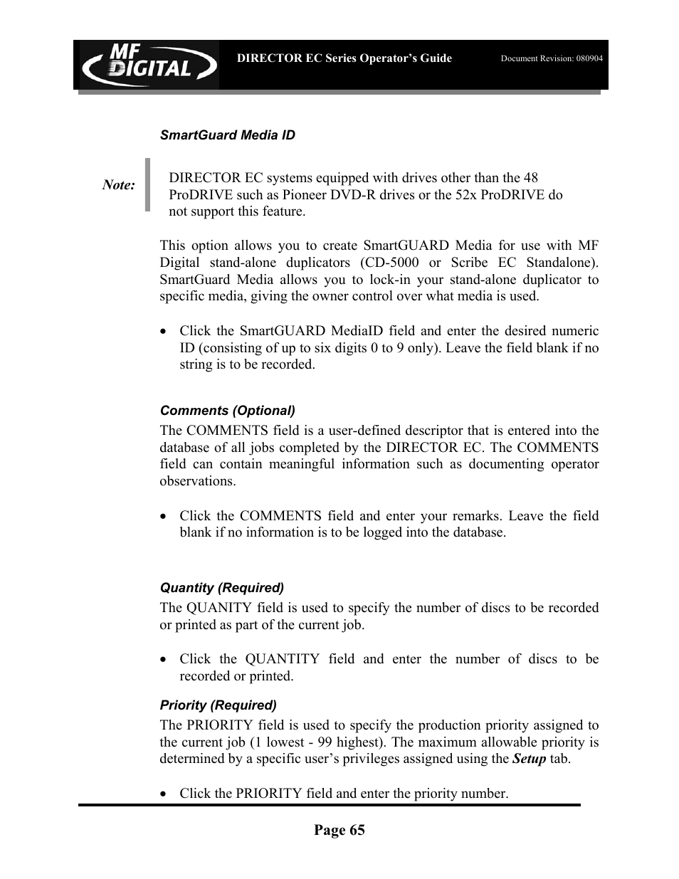 MF Digital Director EC Publishing Series User Manual | Page 66 / 87