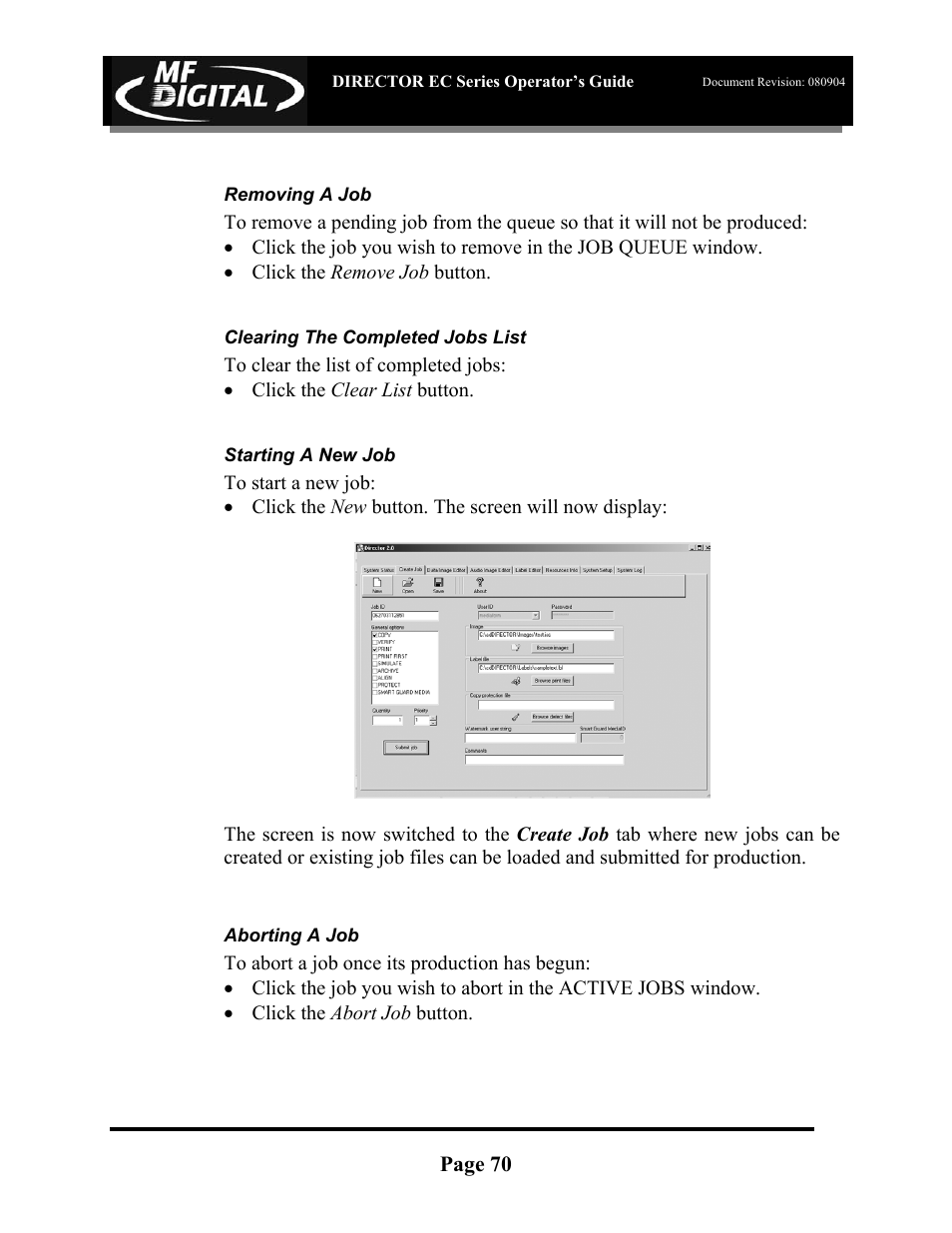 MF Digital Director EC Publishing Series User Manual | Page 71 / 87