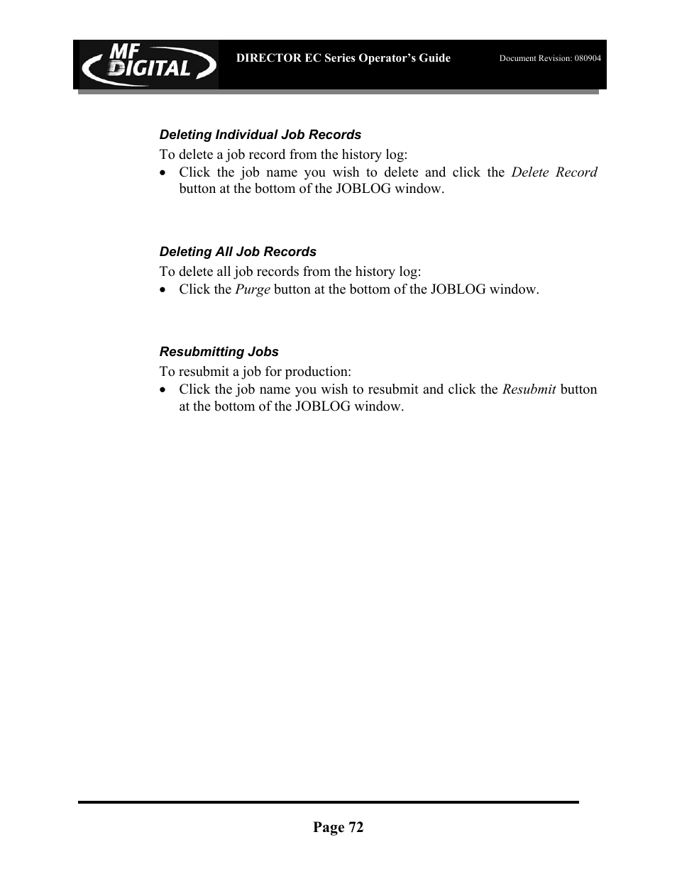 MF Digital Director EC Publishing Series User Manual | Page 73 / 87