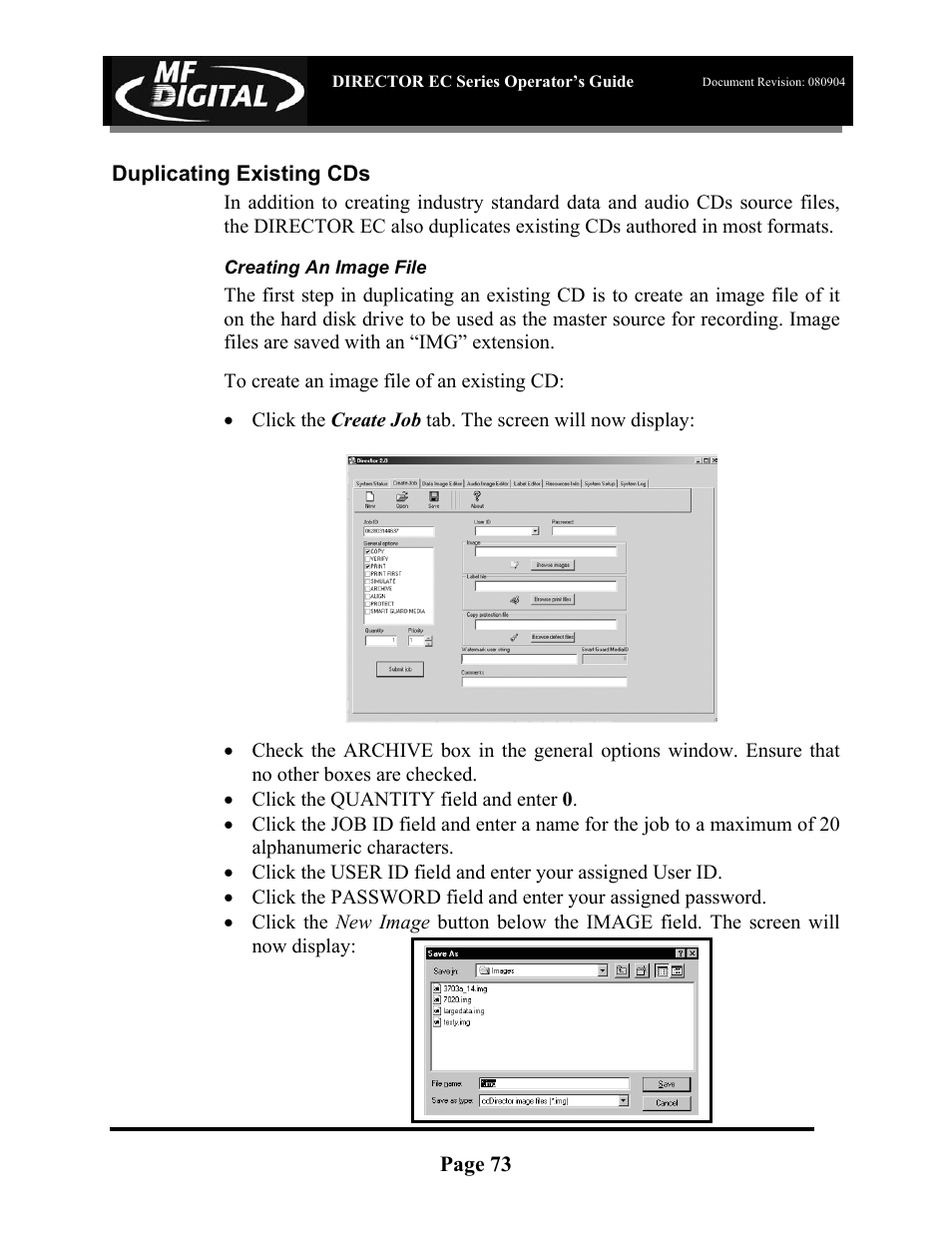 MF Digital Director EC Publishing Series User Manual | Page 74 / 87