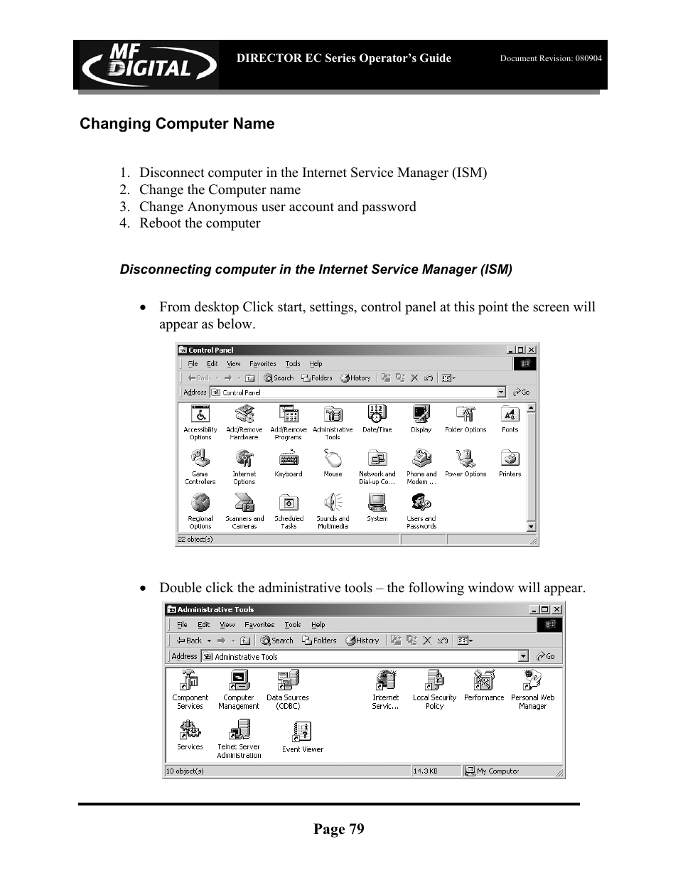 MF Digital Director EC Publishing Series User Manual | Page 80 / 87