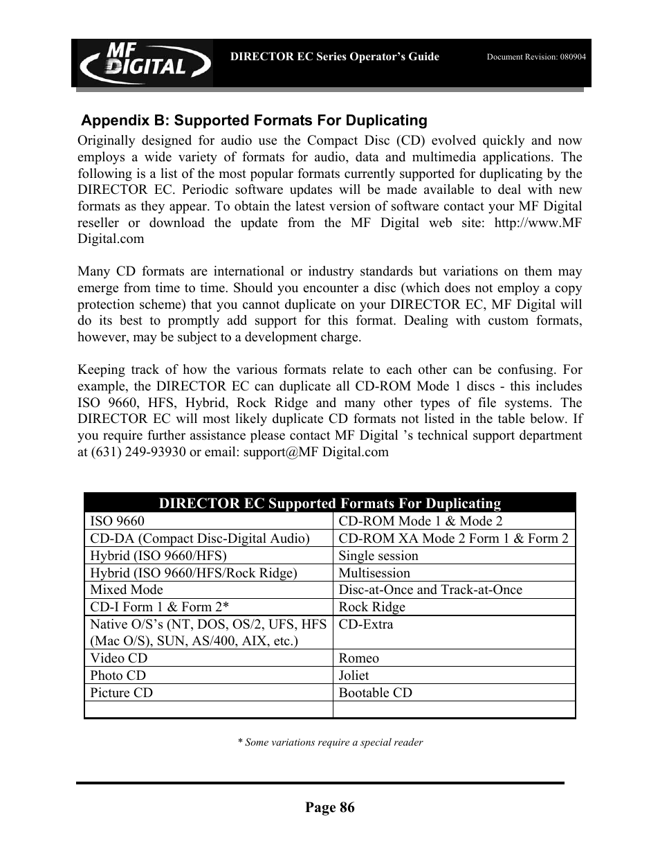 MF Digital Director EC Publishing Series User Manual | Page 87 / 87