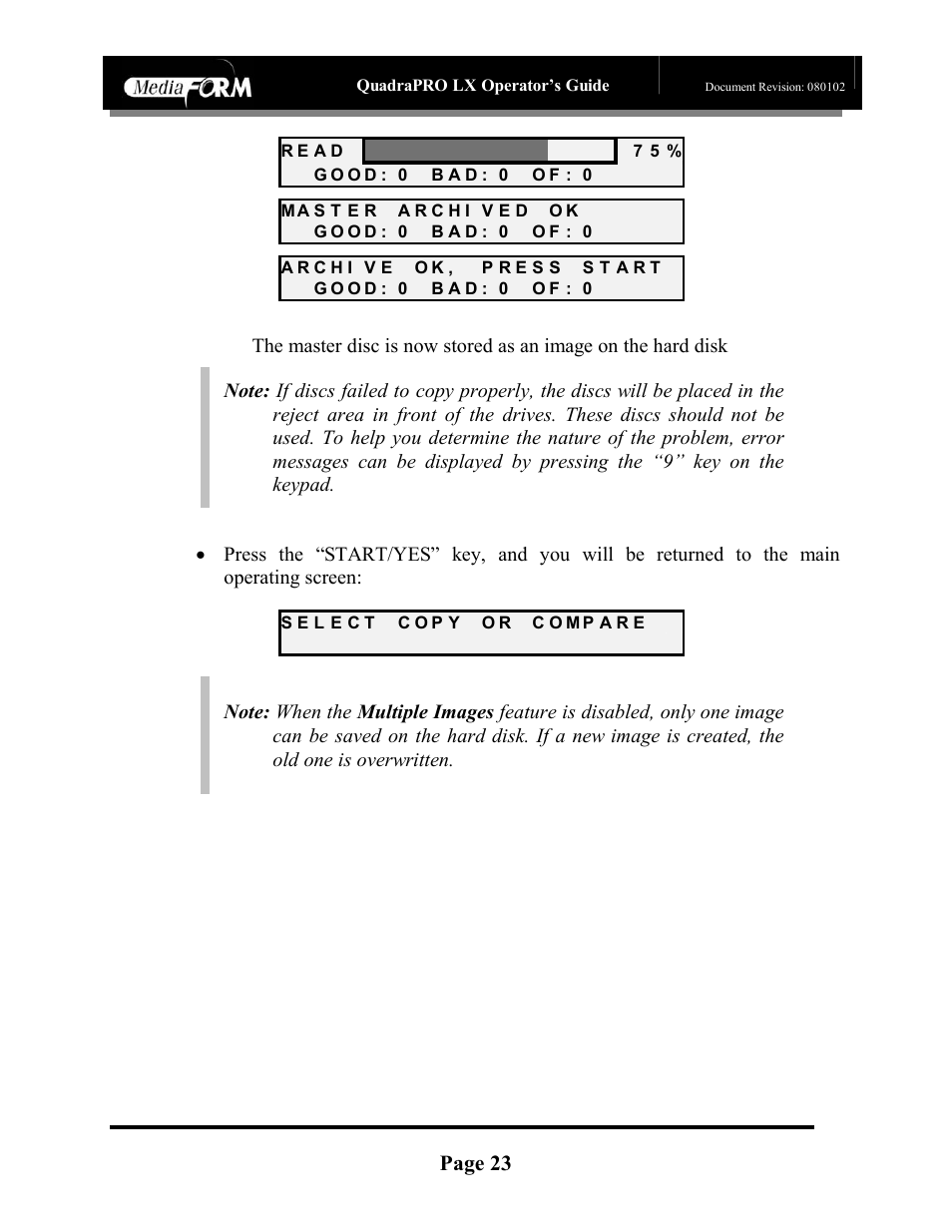 Page 23 | MF Digital CD-QuadraPRO (Rev: 08/01/02) User Manual | Page 24 / 55