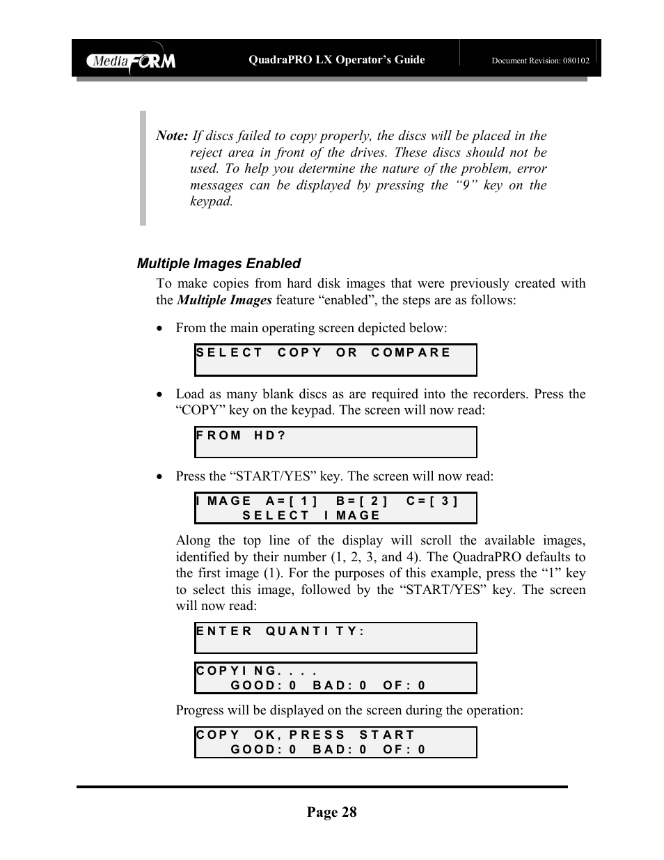 Page 28, Multiple images enabled | MF Digital CD-QuadraPRO (Rev: 08/01/02) User Manual | Page 29 / 55