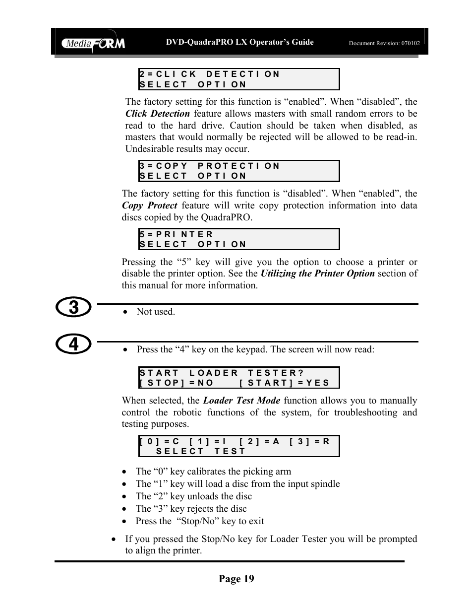 Page 19 | MF Digital DVD-QuadraPRO (Rev: 08/01/02) User Manual | Page 20 / 56