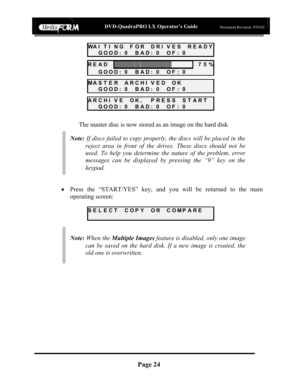 Page 24 | MF Digital DVD-QuadraPRO (Rev: 08/01/02) User Manual | Page 25 / 56