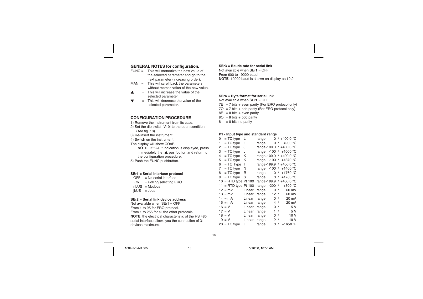 Chromalox TEMPERATURE CONTROLLER 1604-7 User Manual | Page 13 / 39
