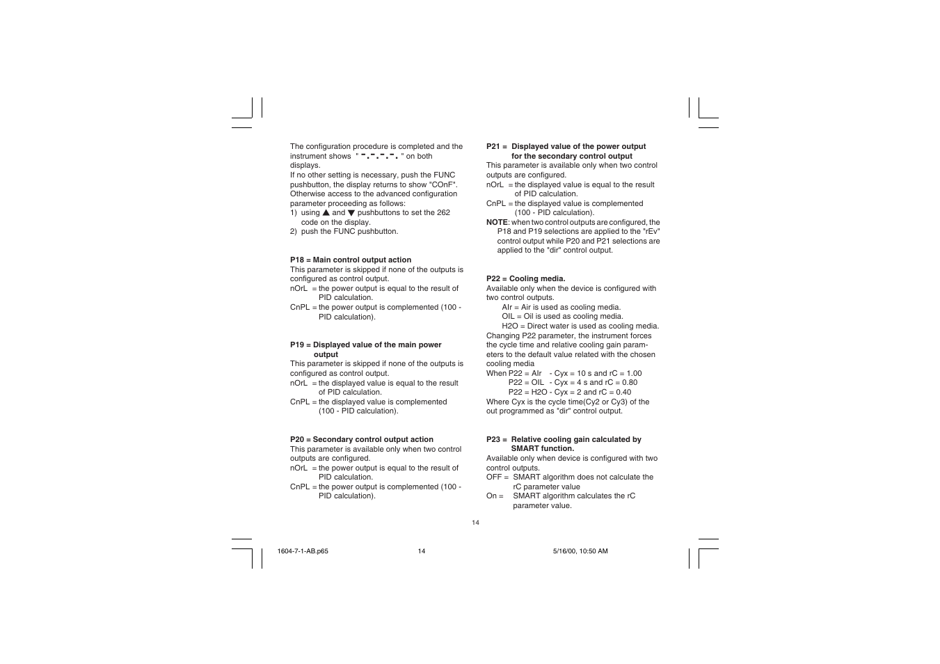 Chromalox TEMPERATURE CONTROLLER 1604-7 User Manual | Page 17 / 39