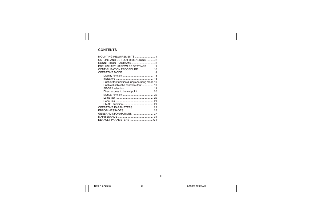 Chromalox TEMPERATURE CONTROLLER 1604-7 User Manual | Page 2 / 39