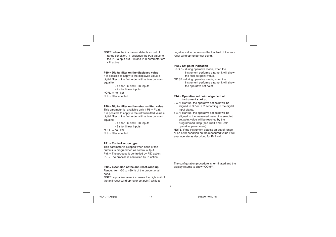 Chromalox TEMPERATURE CONTROLLER 1604-7 User Manual | Page 20 / 39